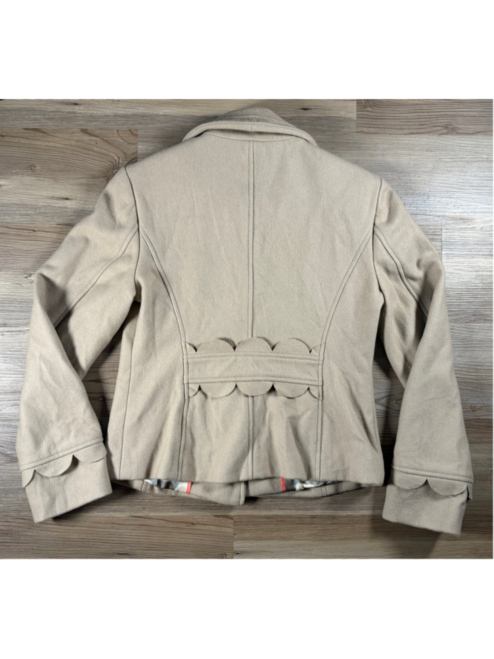 cream wool-blend cropped jacket by Boden sz 4 - Picture 3 of 10